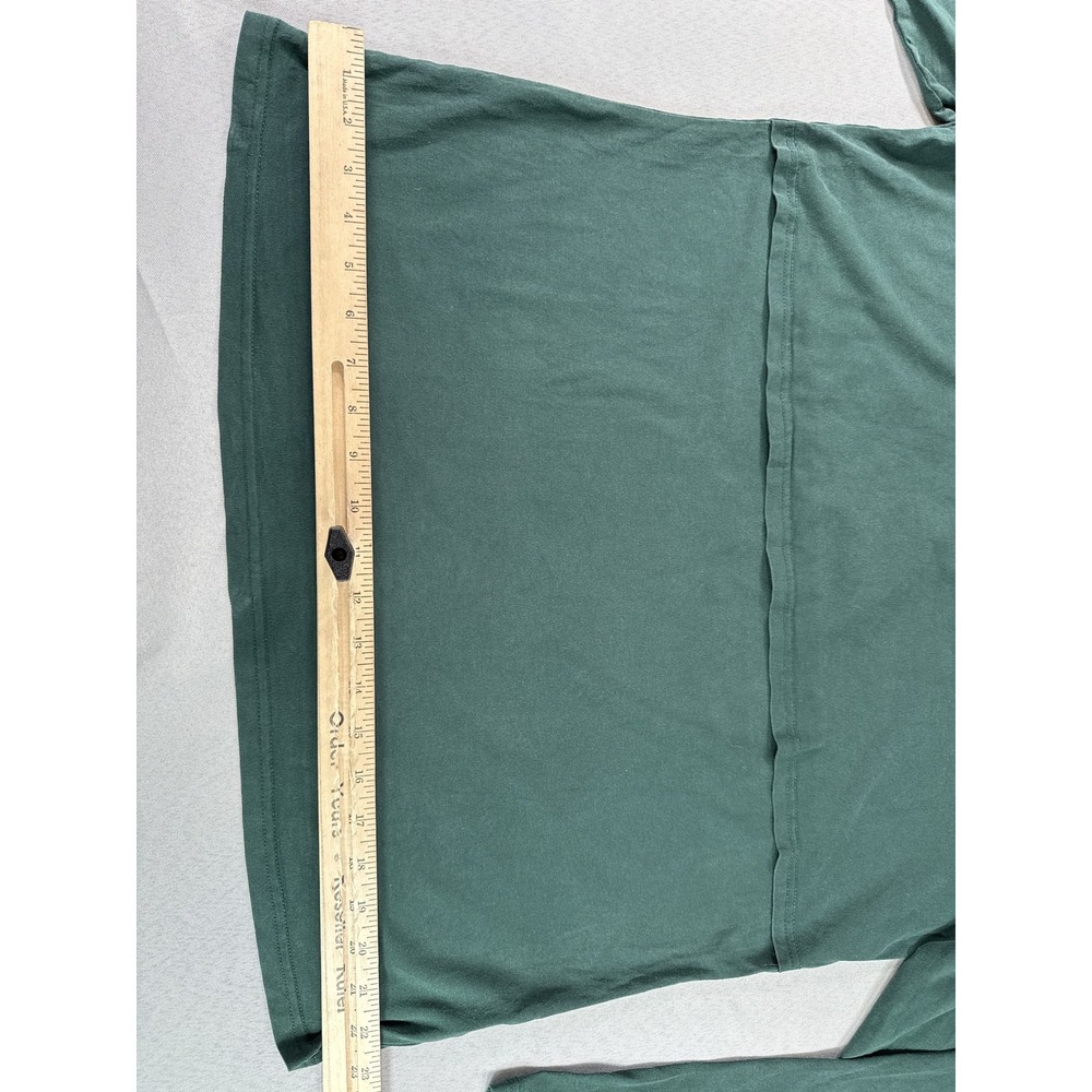 SMALLSHOW Crewneck Long Sleeve Top Womens XL Dark Green Cotton Regular Fit Slim - Picture 3 of 8